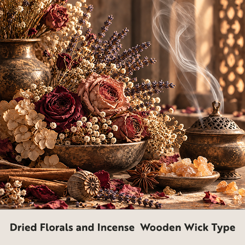 PRESALE Dried Florals and Incense  Wooden Wick Type